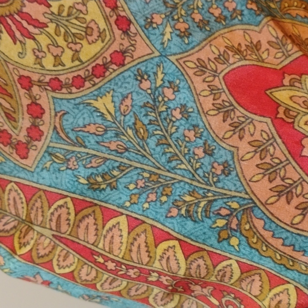 Made In India Blue and Orange Lightweight Scarf Wrap - Picture 5 of 9